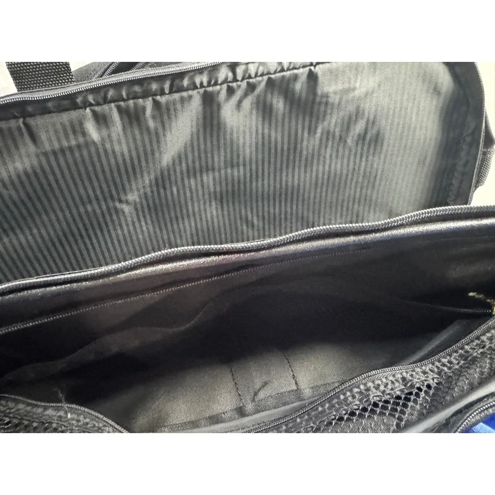 American Tourister Carry On Bag Black Nylon Travel Bag Pinstripe Lining 20x14